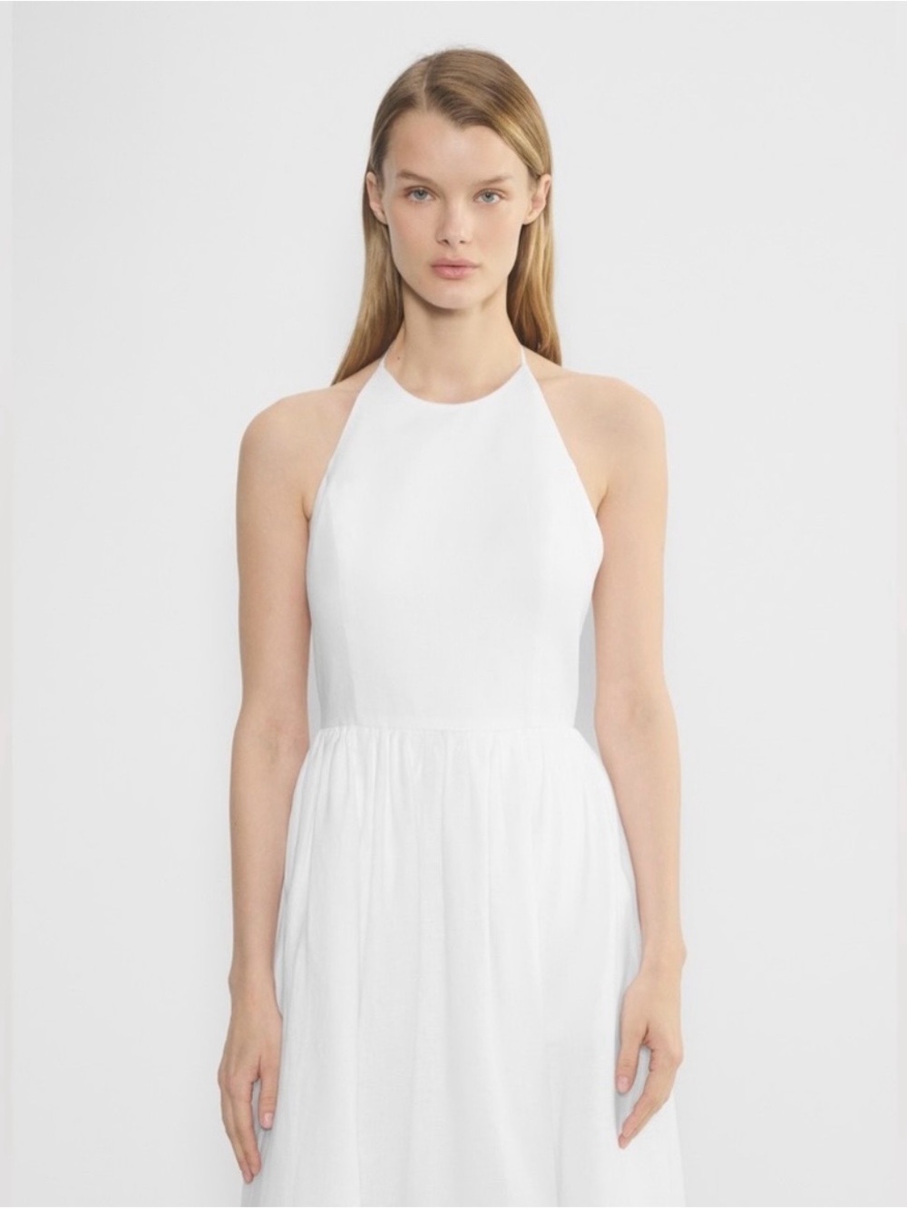 Wilfred Laudine White Halter Midi Dress